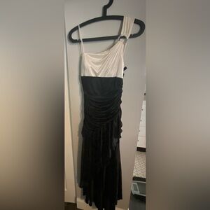 NWOT City Studio Black and white long elegant dress